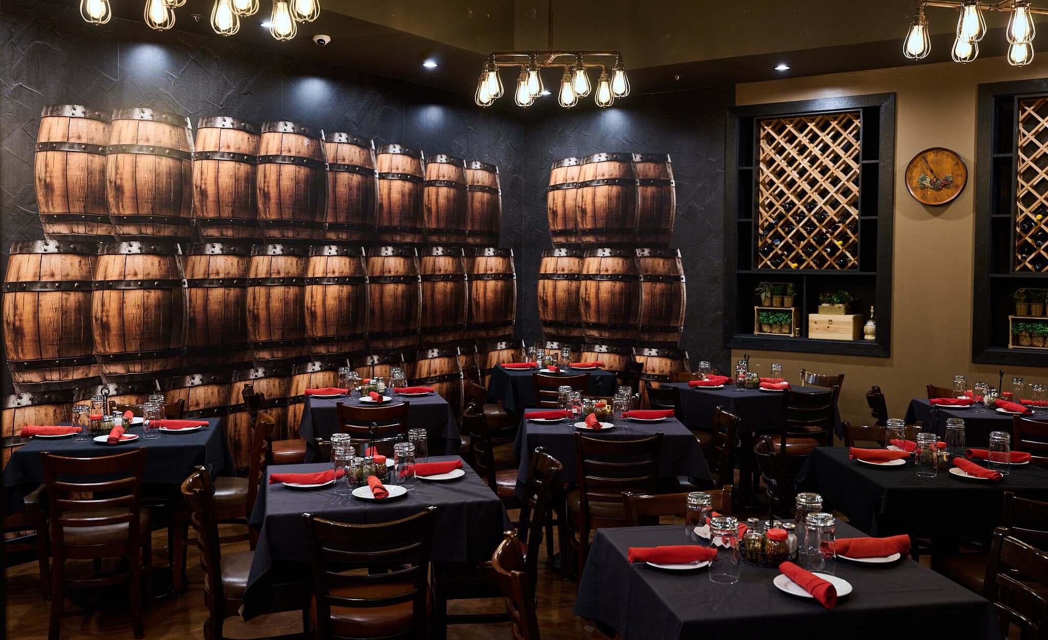 Private dining barrel cellar room at Little Pops Lisle